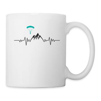Gleitschirmfliegen Herzschlag - Tasse - Weiß - Rechts