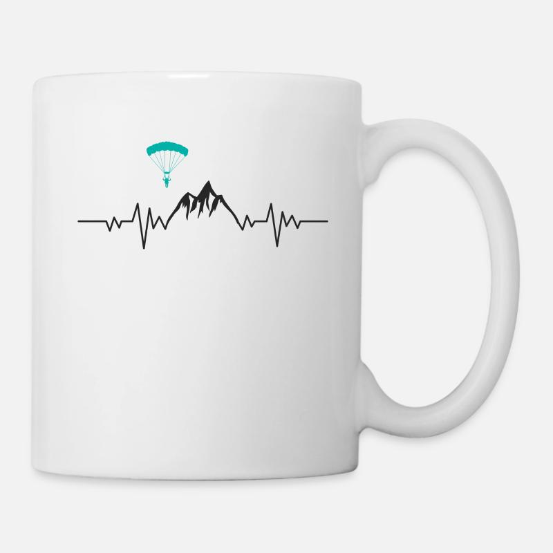 Gleitschirmfliegen Herzschlag - Tasse - Weiß