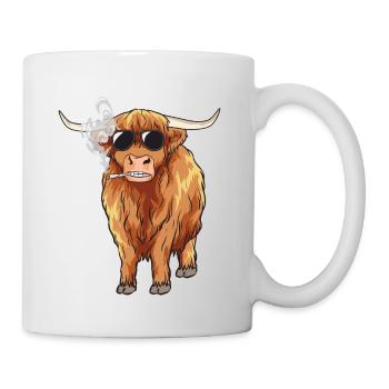Cannabis Hochlandrind Highland Kuh Stay High Weed - Mug blanc - blanc - Droite