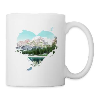 Heart mountains hiking love hobby leisure sport - Mug - white - Right