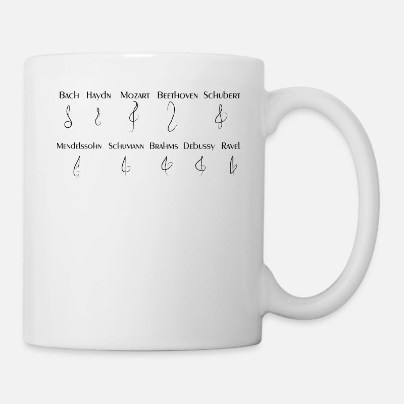 "Clef Note Musician Composer Bach Mozart - Mug - white