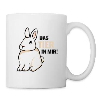 Lustige Sprüche das Tier in mir Häschen Langohr - Tasse - Weiß - Rechts