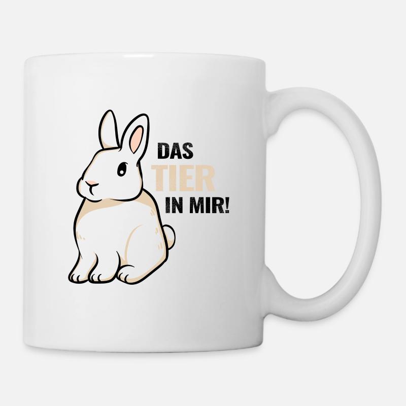 Lustige Sprüche das Tier in mir Häschen Langohr - Tasse - Weiß