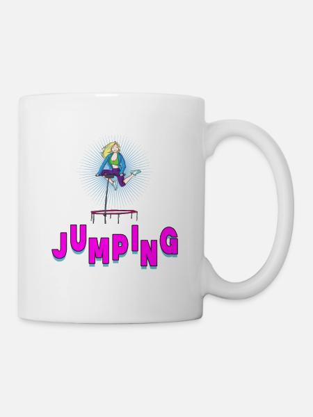 Jumping Trampolin Jumpstyle Hüpfen Sport - Tasse - Weiß