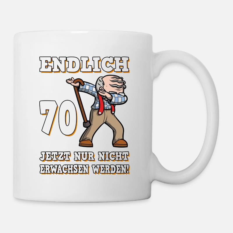 Endlich 70 Geburtstag Dabbing Opa Runder - Tasse - Weiß