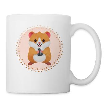 Sweet hamster laughing - Mug - white - Right