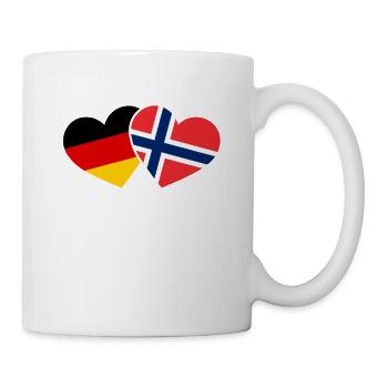 Norway and Germany heart vacation trip - Mug - white - Right