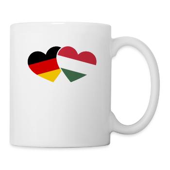 Ungarn und Deutschland Herz Urlaub Reise - Tasse - Weiß - Rechts