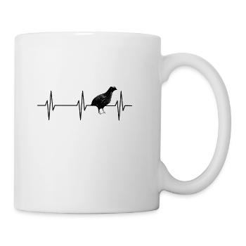 Herzschlag Wachtel EKG Puls Retro Zucht Haltung - Tasse - Weiß - Rechts