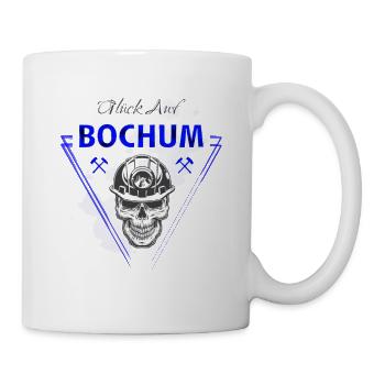 Bochum Glück Auf Totenkopf Ruhrpott Geschenk - Tasse - Weiß - Rechts