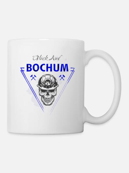 Bochum Glück Auf Totenkopf Ruhrpott Geschenk - Tasse - Weiß