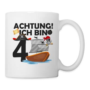 4. Geburtstag Pirat - Tasse - Weiß - Rechts