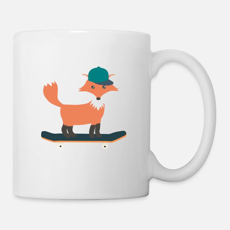 Skateboard skater fox - Mug - white