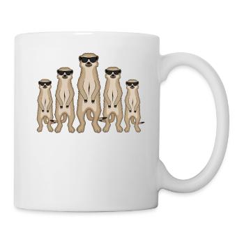 Cadeau drôle de lunettes de soleil gang suricate - Mug blanc - blanc - Droite