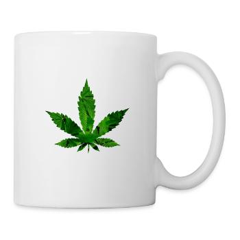 Feuille de cannabis - Mug blanc - blanc - Droite