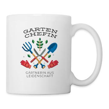 Garten Chefin Gärtnerin aus Leidenschaft Gärtnern - Tasse - Weiß - Rechts