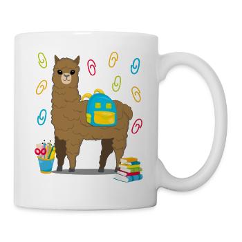 Llama alpaca school start school gift - Mug - white - Right