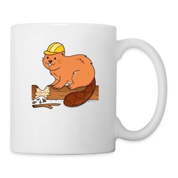 Bieber avec casque - Mug blanc - blanc - Droite