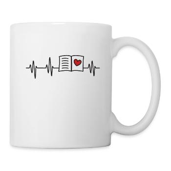 BOOKS books love reading heartbeat gift idea - Mug - white - Right