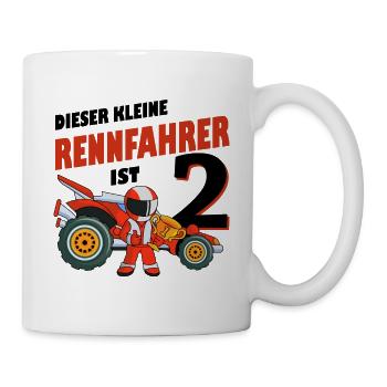2. Geburtstag Rennfahrer - Tasse - Weiß - Rechts