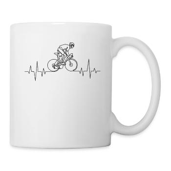 Fahrrad Herzschlag - Tasse - Weiß - Rechts
