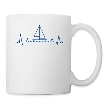 HERZSCHLAG Segeln Segler Schiff Yacht Boot blau - Tasse - Weiß - Rechts