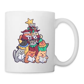 Chat de Noël Chats d'arbre de Noël - Mug blanc - blanc - Droite
