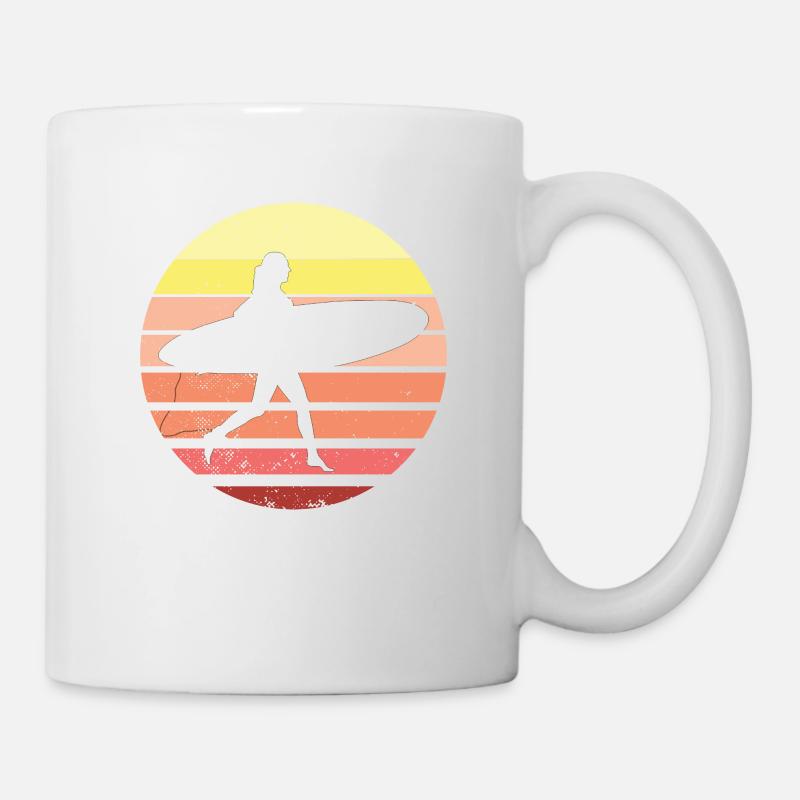 Surfeuse surfeuse vintage surfeur - Mug blanc - blanc