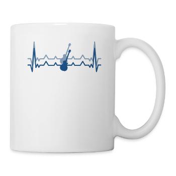 Herz und Gitarre - Gitarrenspieler Geschenk - Tasse - Weiß - Rechts