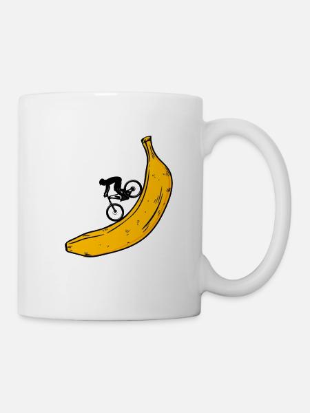 Banana Downhill Mountainbiker - Tasse - Weiß