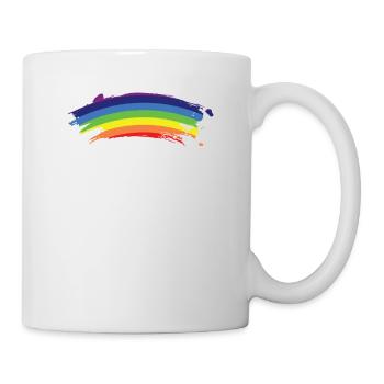 Verkratzter Regenbogen - Tasse - Weiß - Rechts