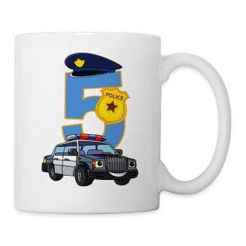 5. Geburtstag Polizist T-Shirt 5 Jahre Polizei - Tasse - Weiß - Rechts