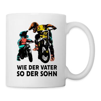 Motocross Vater Sohn - Tasse - Weiß - Rechts