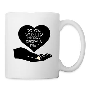 Voulez-vous épouser papa et moi? - Mug blanc - blanc - Droite