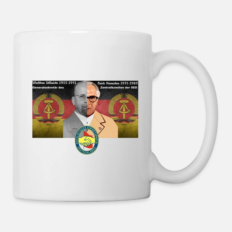 Ulbricht Honecker half portrait SED - Mug - white