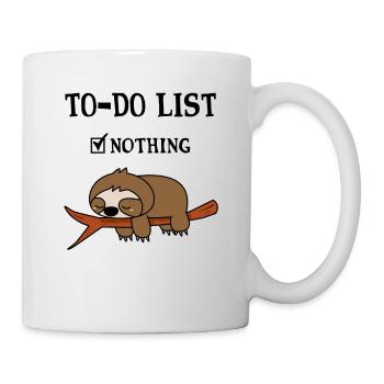 To Do List nothing list sloth on branch funny - Mug - white - Right