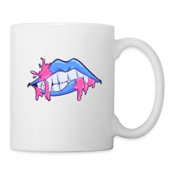 Face mask mouth lips vampire - Mug - white - Right