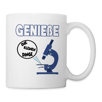 Lustige Mikrobiologie - Enjoy the little things - Tasse - Weiß - Rechts