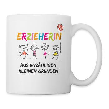 Erzieherin aus kleinen Gründen - Geschenk Kita - Tasse - Weiß - Rechts