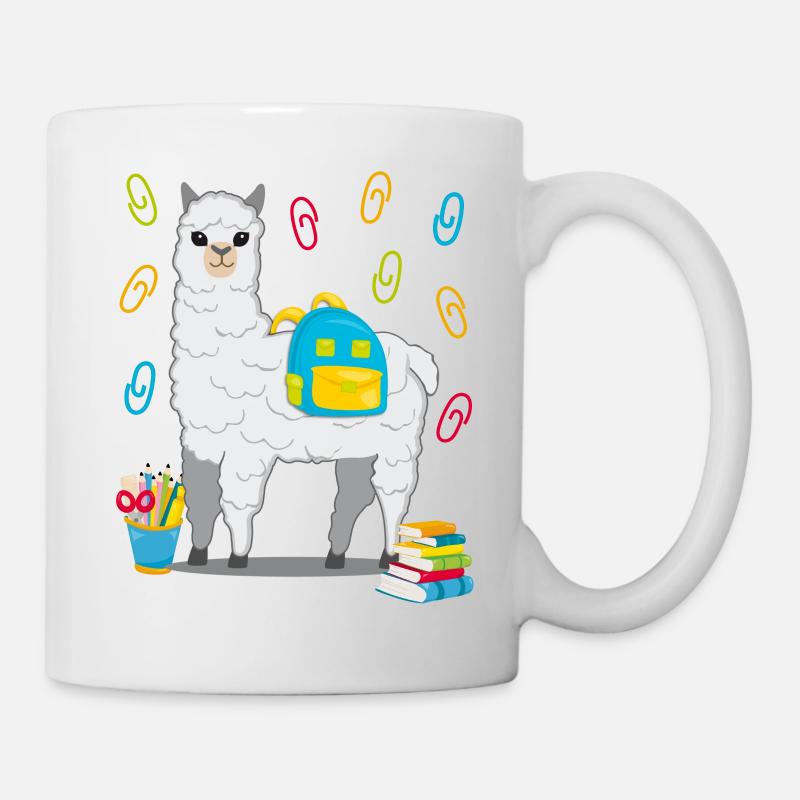 L'école de lama alpaga commence le cadeau scolaire 2020 - Mug blanc - blanc