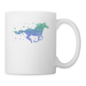 Licorne paillettes dames fille cadeau cheval - Mug blanc - blanc - Droite