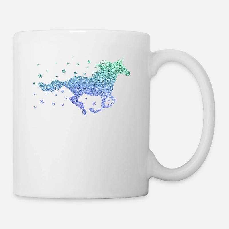 Einhorn Glitzer Damen Mädchen Geschenk Pferd - Tasse - Weiß