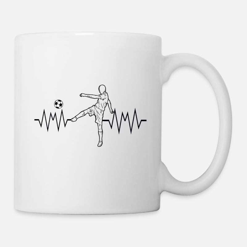 Fußball mit Herzschlag - Tasse - Weiß