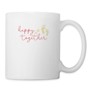 Happy Together, Hund und Mensch - Tasse - Weiß - Rechts