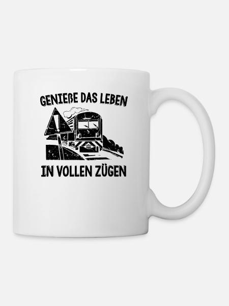 Eisenbahn Lok Rente Modelleisenbahn Ruhestand Zug - Tasse - Weiß
