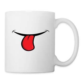 Visage rire dents grimace grimace - Mug blanc - blanc - Droite