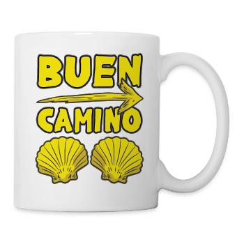 BUEN CAMINO Humour de pèlerin à coquille jaune - Mug blanc - blanc - Droite