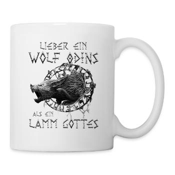 Viking Viking Valhalla Odin Thor Nordmann Wolf - Mug blanc - blanc - Droite