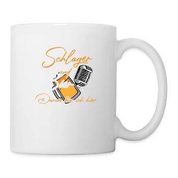 Schlager Und Bier Darum Bin Ich Hier Schlagerparty - Tasse - Weiß - Rechts