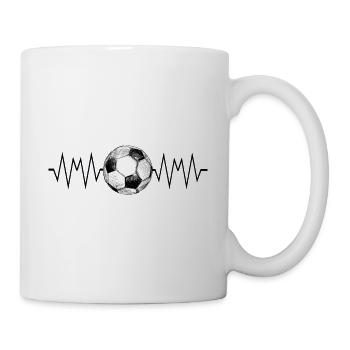 Fußball mit Herzschlag - Tasse - Weiß - Rechts